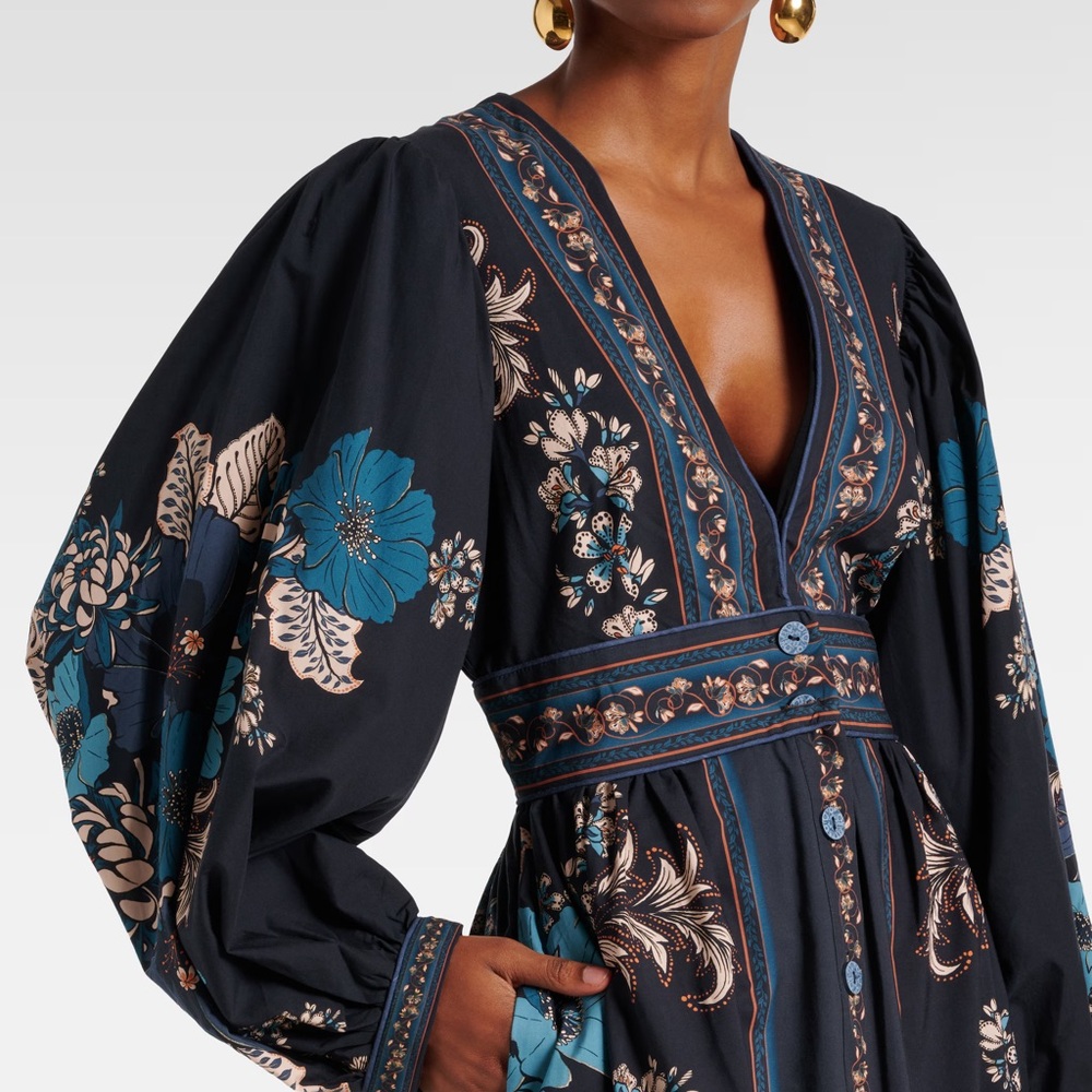 Farm Rio Black Blossom Floral Maxi Dress - Picture 4 of 6